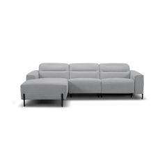 2-Seater Sofa Left-Facing with Electric Recliner & Manual Headrest – Stone Grey