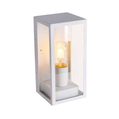 Wall Lamp 1E27 Matt White Clear Glass