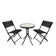 Bistro Set of 3 Steel Black