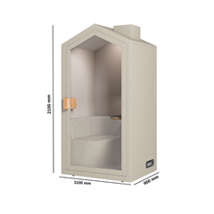 Beach Hut Style Office Booth - Beige