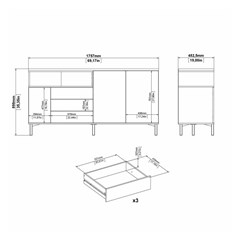 Roomers Sideboard White Oak D49xh90xw176cm