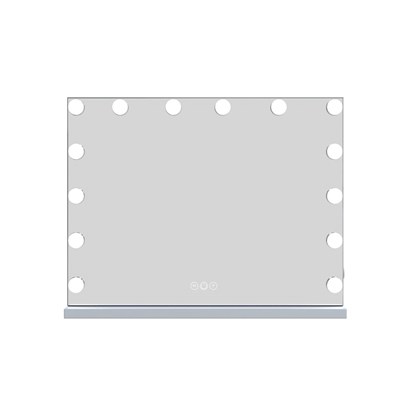 14 Bulbs LED Makeup Mirror with Adjustable Brightness & 3 Color Mode 600x500mm with base