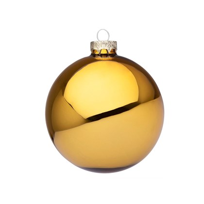 Shiny Rich Gold Glass Ball 8cm