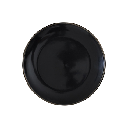 Black Plate With Golden Border D26 cm