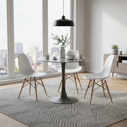 Round Dining Table Ceramic - Grey Anthracite