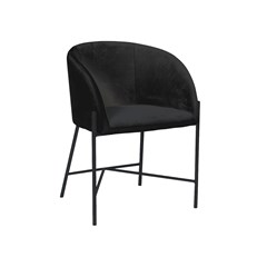 Dining Chair Black Microfiber