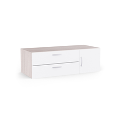 Base Unit 1 Door 2 Drawers – Shannon Oak & Pearl White