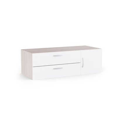 Base Unit 1 Door 2 Drawers – Shannon Oak & Pearl White