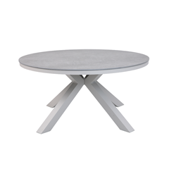 Dining Table Set with 6 Chairs - White & Light Gray