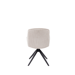 Swivel Dining Chair – Taupe Leather & Fabric