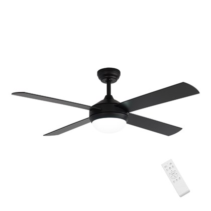 Valencia Matte Black Ceiling Fan with Light