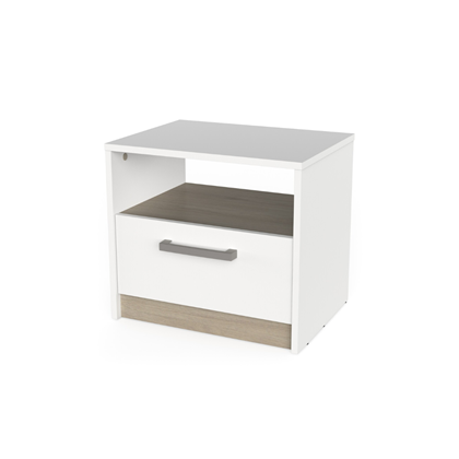 Bedside Table – Matt White & Kronberg Oak