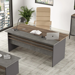 Office Desk Vista Concrete Black