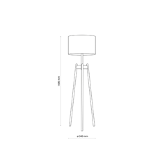 Perez Linen Floor Lamp – Light Wood & Grey-Beige