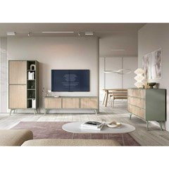 Sideboard 3 Drawers - Herringbone Scandi & Eucalyptus