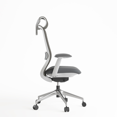 Office Chair with Adjustable Headrest - Grey