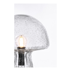 Table Lamp Glass Transparent Grey