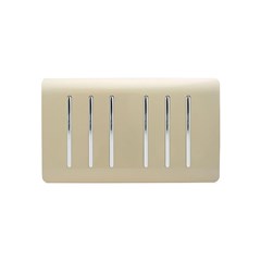 Trendi Switch 6 Gang 2 Way Double Plate Champagne Gold
