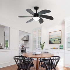 Milan Matte Black Ceiling Fan with Light