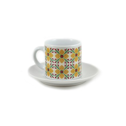 Malta Tile Espresso Cup & Saucer Pattern no.10