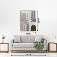 Grey Arches V2 Acrylic Painting – Silver 90X120 cm