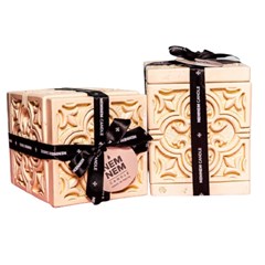Maltese Tile Large Cube Candle Jar - Beige Mixed Berries