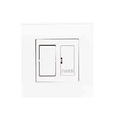 13A Switch Fused Spur White Temp Glass