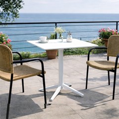 Café Table Folding 80x80 – White Phenolic