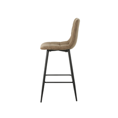 Brown Microfiber Dining Chair with Black Metal Legs