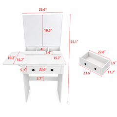 LED Dressing Table with Melamine USB Socket  60x140– White