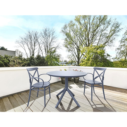 Sky Dark Grey Round Garden Table 105 cm