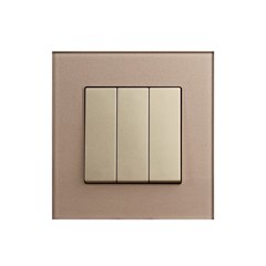 3 Gang 2 Way Switch Gold Temp Glass