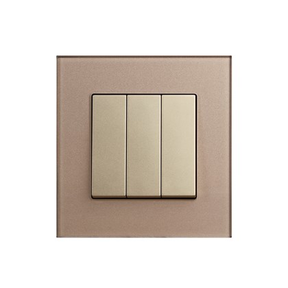 3 Gang 2 Way Switch Gold Temp Glass