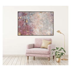 Abstract in Rose and Gold Acryl Painting 82X122 cm