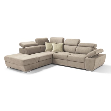 L Shape Sofa Bed Adjustable Headrests and Armrests with Container