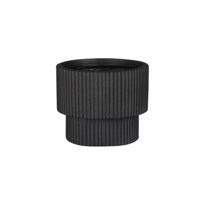 Round Black Pot H24xD30cm