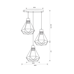 Alma Suspension Decorative Cage Diamond Black