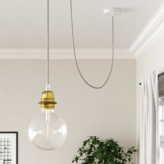 Electric Cable Covered by Fabric White