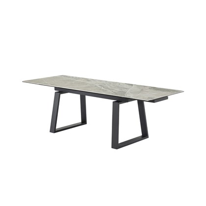 Dining Table EXT 160-240(40+40)x90x76 Ceramic Light Grey