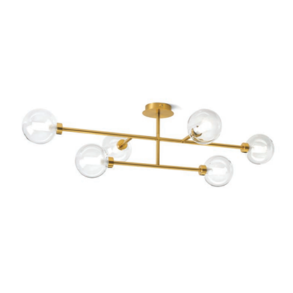 Brushed Gold Wall & Ceiling Lamp 6 Light