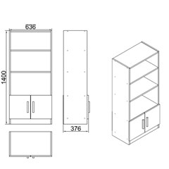 Book Shelf Oak Larex Black