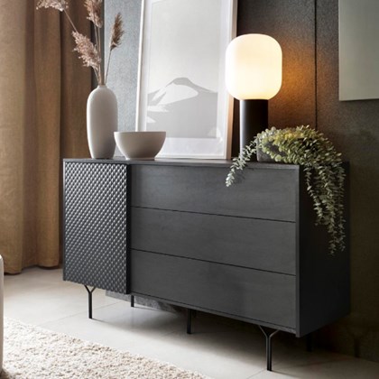 Sideboard Large 3 Drawers – Black