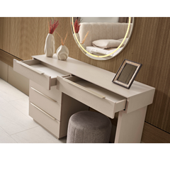 Bedroom Set 200x180cm - Cream & Dark Walnut