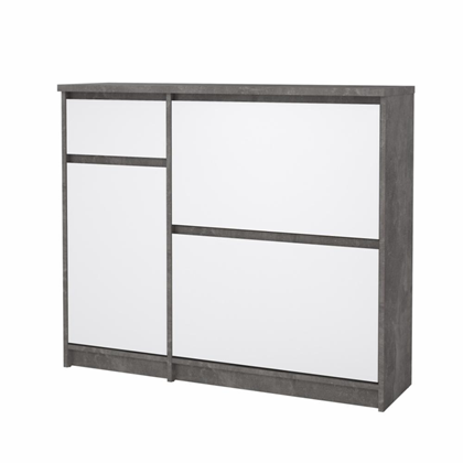 Naia Shoe cabinet 2 flap doors with 1 door & 1 drawer