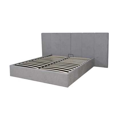 Upholstery Bed with Gaslift 160 x 200 cm - Light Grey