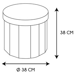 Foot stool Box Foldable Grey Pills