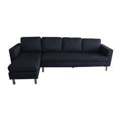 Corner Sofa 3-Seater Black