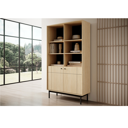 Bookshelf 2 Doors – Linea Oak