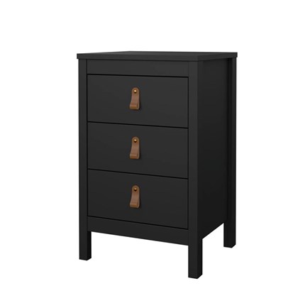 Black Madrid Nightstand 3 drawers