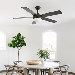 Roma Dark Brown Ceiling Fan with Light